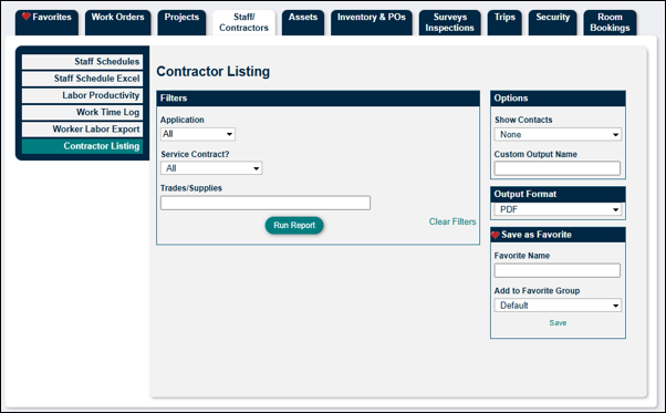 Contractor Listing